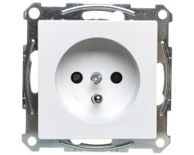Merten System M Gniazdo pojedyncze z/u 16A IP20 z przesłonami białe MTN2600-0325