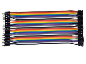 ZESTAW 40 SZTUK KABLI DO PŁYTEK STYKOWYCH 20CM - WSUWKA NA PIN (PLKAB-20MF)