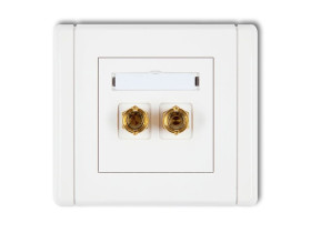 FLEXI Gniazdo głośnikowe pojedyncze (typu banan - czerwony i czarny pozłacane 4 mm2 skręcane) biały FGG-4 KARLIK