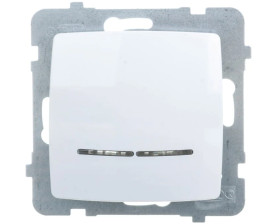 KARO Łącznik pojedynczy z podświetleniem biały ŁP-1SS/m/00