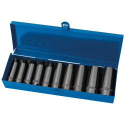 Draper Expert 38369 1/2" Sq. Dr. HI-TORQ® Metric Deep Impact Socket Set (10 Pc)