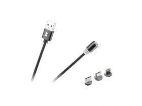 Kabel USB magnetyczny 3w1 microUSB, USB typu C, Lightning 100 cm...