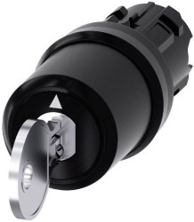 Siemens 3SU10005JL010AA0 3SU1000-5JL01-0AA0 Przełącznik kluczykowy pierścień przedni z tworzywa sztucznego klucz czarny,