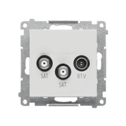 Simon 55 Gniazdo antenowe satelitarne podwójne SAT-SAT-RTV (moduł). 2x Wejście: 5 MHz÷2,4 GHz Jasnoszary mat TASK2.01/114