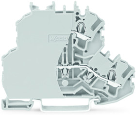 Feed-through/feed-through terminal block, spring-clamp connection, 0.25-4.0 mm², 2 pole, 24 A, 8 kV, gray, 2002-2201/099-000