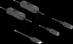 86800 USB-C power cable &gt; 2x DC 5.5 x 2.1 mm, 1 m