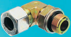 Hydrauliczna złączka skręcana typu kolanko Stal Powlekane cynkiem, WEE10LRCF Parker