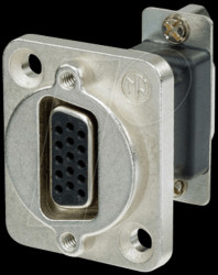 NADB15FF 15 pole D-SUB feedthrough, nickel