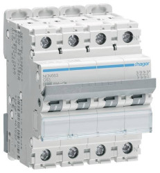 Wyłącznik automatyczny Hager NCN663, 4 styki, 400 V, 63 A