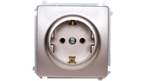 Simon Basic Gniazdo Pojedyncze Schuko Z/U 16A Ip20 Satynowe Bmgsz1.01/29