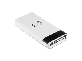 VT-3508 20000mah Power Bank z ładowaniem indukcyjnym i wbudowanym przyłączem typ: MICRO USB biały 8860 V-TAC