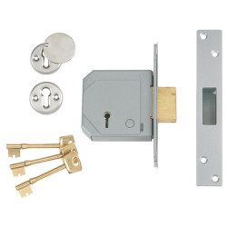 UNION 3G114E 5 Lever Mortice Deadlock C-Series 80mm 3in Satin Brass