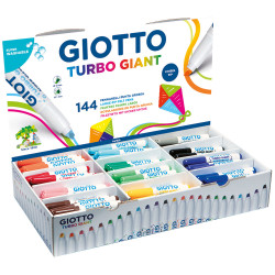Giotto F425300 Gio Turbo Giant Felt Tip Pen Chisel Assorted 144pcs School Pack