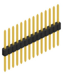 Pin header, 14 pole, pitch 1.27 mm, straight, black, 10060270