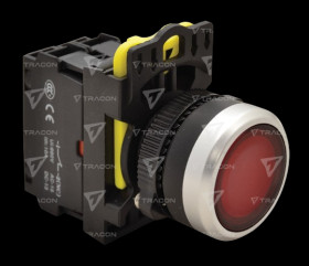 Przełącznik przycisk bistabilny sterowniczy podświetlony 22mm czerwony Tracon
