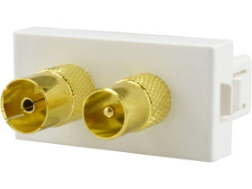 Moduł 1M 22,5x45 RTV IEC wtyk + gniazdo Mediabox