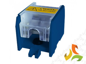 Odgałęźnik instalacyjny LZ1*70/16Pn niebieski 1-torowy (zacisk: 1x70 mm2 4x16 mm2) z pokrywą 84047003 SIMET