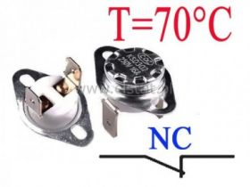 Termostat bimetaliczny 16A 250VAC 70°C pionowy NC