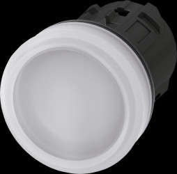 3SU1001-6AA60-0AA0 Indicator light, 22 mm, round, plastic, white, lens, smooth