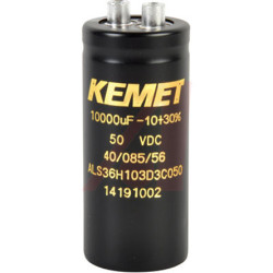 Kondensator 10000μF 50V dcmontażśrubowy KEMET roztaw: 12.7mm 34.93 x 79.38mm