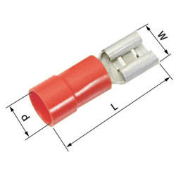 LAPP 63101030 receptacle, 4.8mm wide, 0.5mm thick, 180°, red, 100 pcs