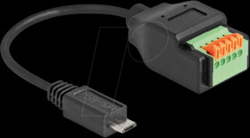 66251 USB 2.0 Kabel Micro-B Stecker/Terminalblock mit Drucktaster 15 c