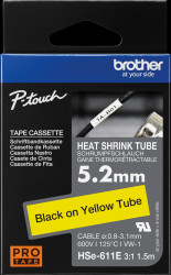 HSE-611E Heat-shrink tubing, 3:1, 5.2 mm x 1.5 m, yellow/black