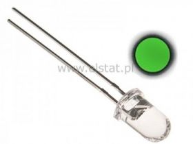 LED 3mm zielona przezroczysta 4200mcd; 12V