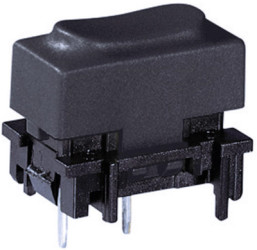Short-stroke pushbutton, 1 Form A (N/O), 100 mA/28 V, unlit , actuator (anthracite, L 11.5 mm), 0.7 N, THT, 6450.0005