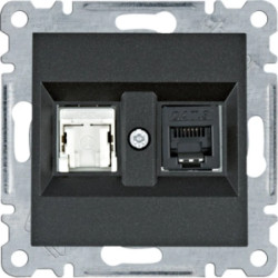 Lumina Gniazdo RJ11/12 + RJ45 czarne WL2213