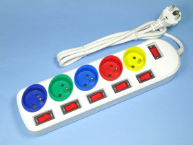 Przedłużacz sieciowy 250V 5GN+6P 1.5m 10A