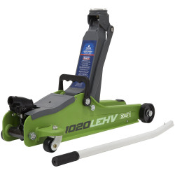 Sealey 1020LEHV Trolley Jack 2tonne Low Entry Short Chassis - Hi-Vis Green