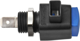 Quick pressure clamp, 12.5 mm, blue, 300 V, 16 A, faston plug, nickel-plated, ESD 798 / BL