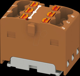 3002774 PTFIX distribution block, 6x1.5, brown