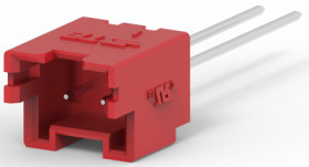 Pin header, 2 pole, pitch 2.5 mm, straight, red, 1-2299683-2