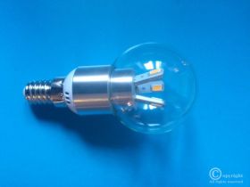 WYPRZEDAŻ! ŻARÓWKA LED E14 3W 350LM CIEPŁY BIAŁY 6LED (MAŁA KULA)