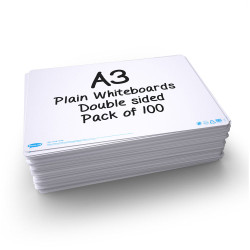 Show-me A3P100 Pack of 100 x A3 Plain/Plain Drywipe Boards