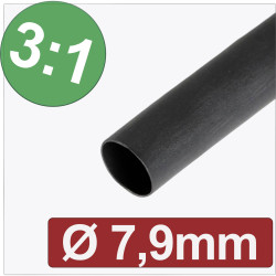 Quadrios 24CA287 Heatshrink adhesive Black 7.90 mm x 2.63 mm 3:1 per metre