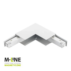 Łącznik kątowy do szyny magnetycznej pionowy natynkowy biały M-LINE
