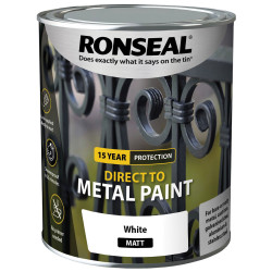 Ronseal 39201 Direct to Metal Paint White Matt 750ml