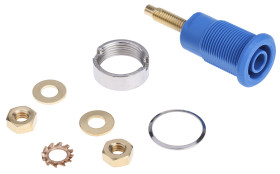 Gniazdo bananowe Żeński Połączenie lutowane typ Gniazdo bananowe Niebieski 32A Staubli rozmiar 4 mm