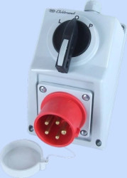 Zestaw instalacyjny z wtyczką 16A 5P czerwone IP54 LUK 16-41 dN L-0-P C16-48N 971646