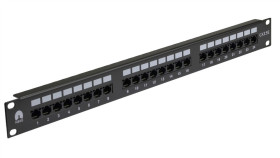 Patch Panel Rack 19 Kat.5E 24P Utp Z Półką 1U Czarny Neku