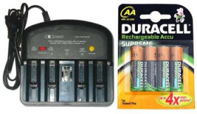 ładowarka MW 9168 GS + 4 x R6 AA Ni-MH Duracell 2450mAh