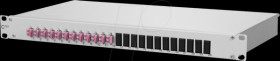 1502577512-E OpDAT 19 inch, 1RU fiber patch panel,12x LC-D, violet, OM4
