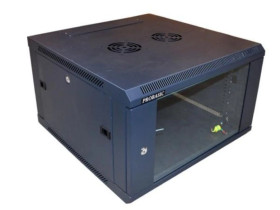 Szafa 19cali wisząca ZETA 6U 600x600 RAL9004 szkłod