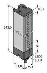 Turck Bezzwrotny czujnik fotoelektryczny LX12E Wysokość ochronna 295 mm