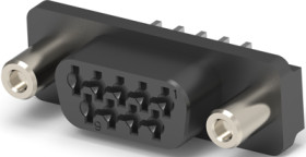 D-Sub socket, 9 pole, standard, equipped, straight, press-in connection, 5745454-2