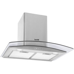 Baridi DH128 Curved Glass Cooker Hood Carbon Filter LED Lights 60cm Stainless