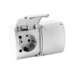 Gniazdo podwójne schuko natynkowe IP44 białe182-01 DV 6444